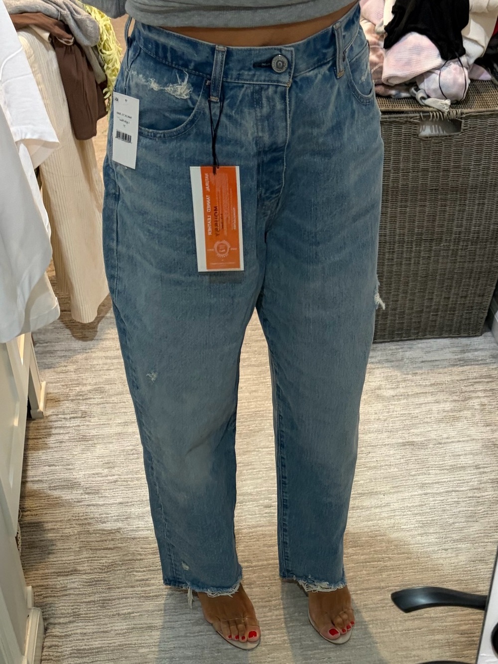 Moussy Vintage High-Rise wide leg Jeans in Light Blue 27